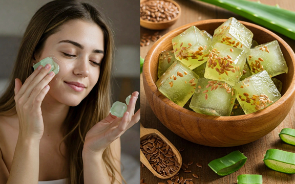 DIY Flaxseed Gel Ice Cubes for Clear Skin & Large Pores