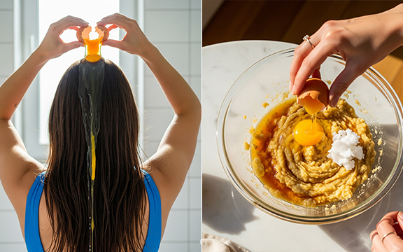 Simple egg mask treatments that support hair growth and scalp health